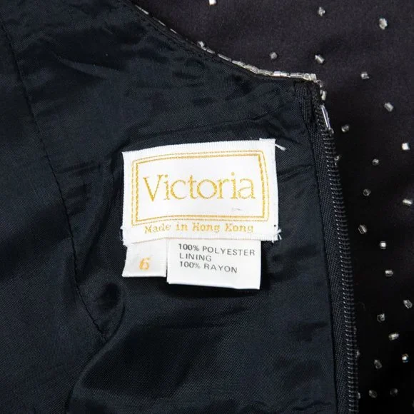 Vintage 50s 60s Formal Gown 6 Medium Hollywood Glam Princess Dress Black - Picture 8 of 9